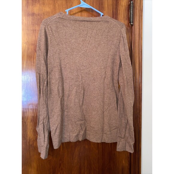 J Crew Sweater Tan Womens Medium Long Sleeve Crew Neck Wool Knit Pullover Teddie - Picture 7 of 7